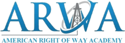 A blue and white logo for the right of way.