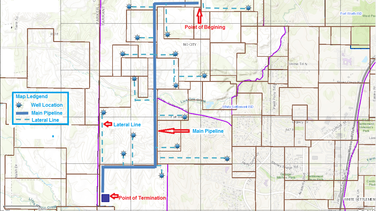 A map of the road shows where the intersection is.